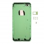 6 in 1 iPhone 7 Plus (hátsó fedél + kártya tálca + hangerőszabályzó gomb + bekapcsológomb + néma kapcsoló vibrátor gomb + jel) teljes összeszerelési ház fedele (zöld + fekete)