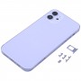 Couvercle de boîtier arrière avec plateau de carte SIM et clés latérales et lentille de caméra pour iPhone 12 (violet)