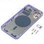 Zadní kryt pouzdra se SIM kartou Zásobník a boční klávesy a objektiv fotoaparátu pro iPhone 12 (fialová)