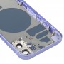 背部外壳盖，带SIM卡托盘和侧键和相机镜头适用于iPhone 12（紫色）