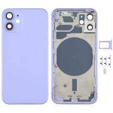 Back Housing Cover with SIM Card Tray & Side  Keys & Camera Lens for iPhone 12 mini(Purple) 
