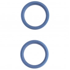 2 ks Zadní fotoaparát Skleněné objektivy kovové vnější ochranné kroužky pro iPhone 13 Mini (modrá) \ t