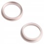 2 st Bastkamera Glasslins Metal Utomhus Skydd Ring för iPhone 13 Mini (Vit)