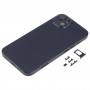 Housse de boîtier arrière avec plateau de carte SIM et lentille de caméra pour iPhone 13 (noir)