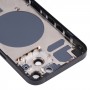 Housse de boîtier arrière avec plateau de carte SIM et lentille de caméra pour iPhone 13 (noir)