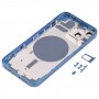 带SIM卡托盘和侧钥匙和相机镜头的后壳盖，适用于iPhone 13（蓝色）