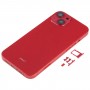 Tagasi korpuse kate SIM-kaardi salve ja külgklahvide ja kaamera objektiiviga iPhone 13 jaoks (punane)