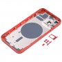 带SIM卡托盘和侧键和摄像头镜头的后壳盖，适用于iPhone 13（红色）