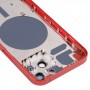 Cubierta de la carcasa trasera con bandeja de tarjeta SIM y llaves laterales y lentes de cámara para iPhone 13 (rojo)
