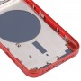 带SIM卡托盘和侧键和摄像头镜头的后壳盖，适用于iPhone 13（红色）