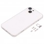 带SIM卡托盘和侧键和摄像头镜头的后壳盖，适用于iPhone 13（白色）