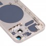 带SIM卡托盘和侧键和摄像头镜头的后壳盖，适用于iPhone 13（白色）