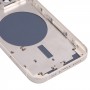 Cubierta trasera de la carcasa con bandeja de tarjeta SIM y llaves laterales y lentes de cámara para iPhone 13 (blanco)
