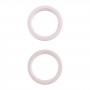 2 PZ Camera posteriore Lente in vetro Lente in metallo Esterno di protezione anello di cerchio per iPhone 13 (bianco)