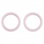 2 PCS Cámara trasera Lente de vidrio Metal exterior Anillo de aro para iPhone 13 (rosa)