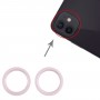 2 st Bastkamera Glaslins Metall Outside Protector Hoop Ring för iPhone 13 (Rosa)
