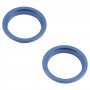 2 יח 'מצלמה אחורית עדשה זכוכית מתכת מחוץ מגן חישוק טבעת עבור iPhone 13 (כחול)