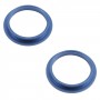 2 PCS Lente posteriore per fotocamera posteriore in metallo esterno protettore anello di cerchio anello per iPhone 13 (blu)