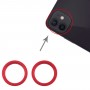 2 יח 'מצלמה אחורית עדשה זכוכית מתכת מחוץ מגן חישוק טבעת עבור iPhone 13 (אדום)