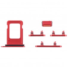 Zásobník karty SIM + SIM karty zásobník + boční klávesy pro iPhone 13 (červená)
