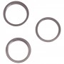 3 PZ Camera posteriore Lente in vetro Metallo esterno Protector anello di cerchio per iPhone 13 Pro Max (nero)