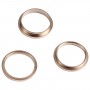 3 st Bastkamera Glaslins Metall Utanför Protector Hoop Ring för iPhone 13 Pro Max (guld)