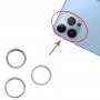 3 шт. Задняя камера Стеклянный объектив Металл наружного протектора Обручальное кольцо для iPhone 13 Pro Max (синий)