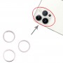 3 יח 'מצלמה אחורית זכוכית עדשה מתכת מחוץ מגן חישוק טבעת עבור iPhone 13 Pro מקס (לבן)