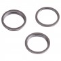 3 шт. Задняя камера Стеклянный объектив Металл наружного протектора Обручальное кольцо для iPhone 13 Pro (черный)