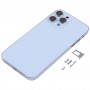 Materiał ze stali nierdzewnej Powrót Obudowa pokrywa z wyglądem Imitacja IP13 Pro dla iPhone XR (niebieski)