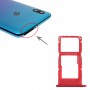 Тава за SIM карта + тава за SIM карта / микро SD карта за Huawei P Smart (2019) (червен)