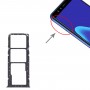 Vassoio della scheda SIM + vassoio della scheda SIM + vassoio della scheda micro SD per Huawei Y9 (2018) (nero)