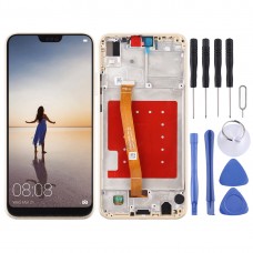 LCD Screen and Digitizer Full Assembly with Frame for Huawei P20 Lite / Nova 3e(Gold)