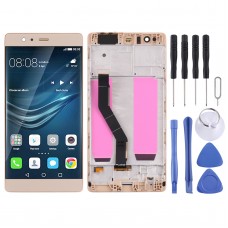 OLED Material LCD Screen and Digitizer Full Assembly with Frame for Huawei P9 Plus (Gold)