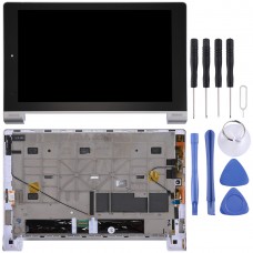 РК-екран та цифровий екран повна збірка з рамою для таблетки Lenovo Yoga 10 / B8000 (срібло) 