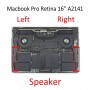 1 par altavoz timbre zumber EMC 3347 para MacBook Pro Retina 16 pulgadas A2141 (2019-2020)