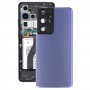 电池背面盖板带相机镜头盖，用于三星Galaxy S21 Ultra 5G（紫色）