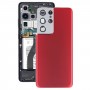 Battery Back Cover with Camera Lens Cover for Samsung Galaxy S21 Ultra 5G(Red)