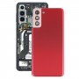 サムスンギャラクシーS21 + 5Gのためのカメラレンズカバー付きバッテリーバックカバー（赤）