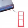 SIM-kortfack + SIM-kortfack + Micro SD-kortfack för Samsung Galaxy A02S SM-A025 (röd)
