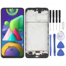 OLED Material LCD Screen and Digitizer Full Assembly with Frame for Samsung Galaxy M21 SM-M215 (Black)