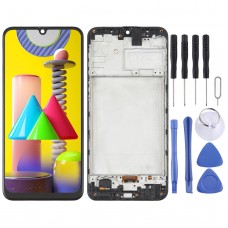 OLED Material LCD Screen and Digitizer Full Assembly with Frame for Samsung Galaxy M31 / Galaxy M31 Prime SM-M315(Black)