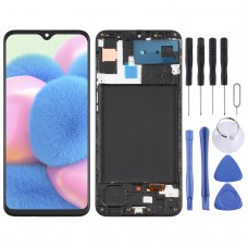Original Super AMOLED Material LCD Screen and Digitizer Full Assembly With Frame for Samsung Galaxy A30s