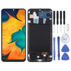 Original LCD Screen and Digitizer Full Assembly with Frame for Samsung Galaxy A30 SM-A305(Black)