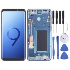 OLED Materiál LCD displej a digitizér plná montáž s rámem pro Samsung Galaxy S9 + SM-G965 (modrá)