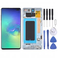LCD-näyttö ja digitointikoko koko kokoonpano Samsung Galaxy S10 + (Sininen)