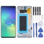 LCD екран и цифровизатор Пълна монтаж с рамка за Samsung Galaxy S10 + (син)