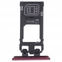 Vassoio della carta SIM + vassoio di schede micro SD per Sony Xperia 5 (rosso)