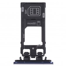 Plateau de carte SIM + plateau de carte SIM / plateau de carte micro SD pour Sony Xperia 5 (bleu) 