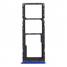 SIM Card Tray + SIM Card Tray + Micro SD Card Tray for Tecno Spark 4 / Camon 12 KC2 KC8 CC7(Blue)